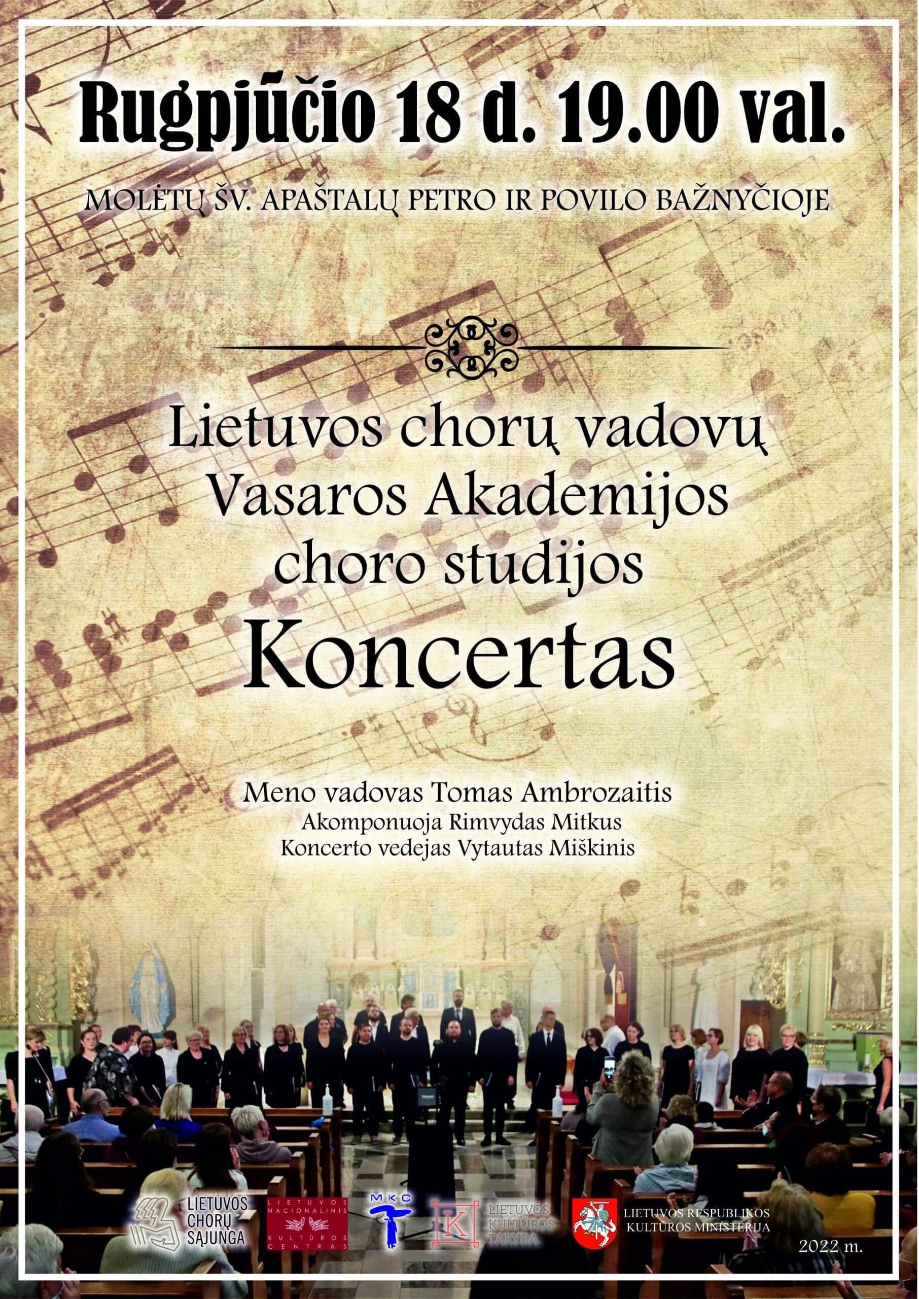 Kviečiame į Lietuvos chorų vadovų Vasaros akademijos choro studijos koncertą