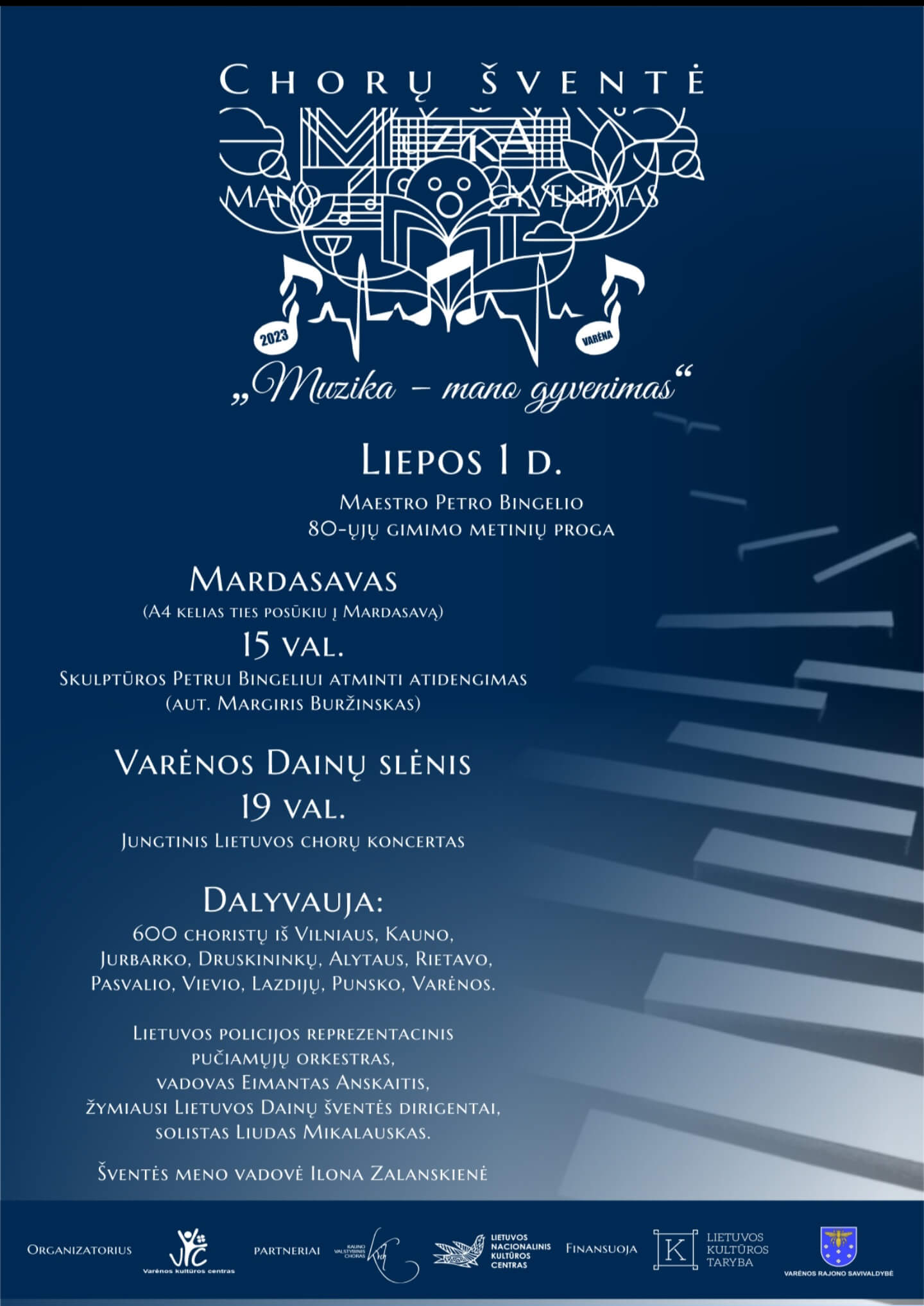 Kviečiame į chorų šventę Varėnos Dainų slėnyje, skirtą Maestro Petro Bingelio 80-osioms gimimo metinėms ,,Muzika – mano gyvenimas“